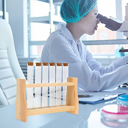 Beaupretty Test Tube Stand Wooden Rack for Perfume Essential Oil Compact Design for