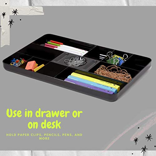 1InTheOffice Desk Drawer Organizer Tray, 13-Compartment Office Desk Drawer Organizer Black