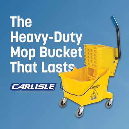 Carlisle Food Service Sparta Commercial Mop Bucket with Side Press Wringer, Floor Cleaning Essentials for Commercial and Home Use, Polypropylene, 26 Quart Capacity, 1 Count, Yellow - color: Yellow
