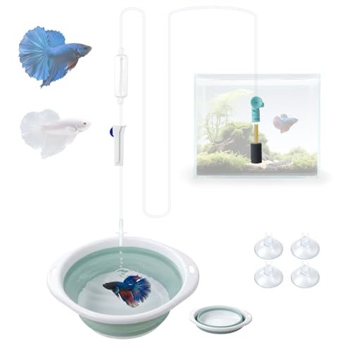 Drip Acclimation Kit with Foldable Fish Acclimation Box, Hose System for Safe Fish/Shrimp Water Transition, Works with Saltwater & Freshwater Tank Setups, Shrimp & Betta Fishes Breeding Box