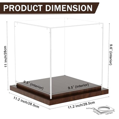 VGMiu Soccer Ball Display Case with Wood Base Clear Acrylic Soccer Case - size: Soccer Case