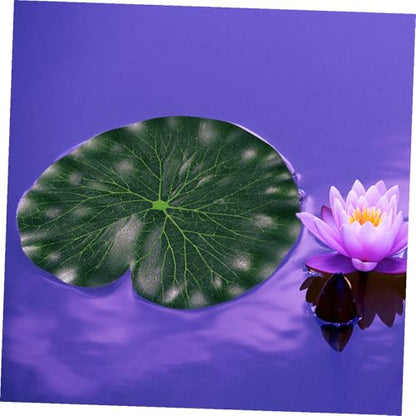 Artificial Floating Lotus Leaves 10pcs 17cm Aquarium Lotus-Leaves Fish Pond Decor Simulation Water Lily Pads for Home Garden Pool Display