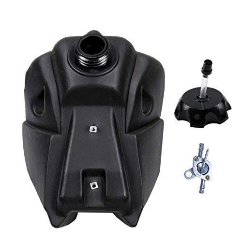 Replacement Plastic Fuel Kit & Gas Tank with Petcock & Cap For KLX110 KX65 DRZ110 Suzuki KLX KX DRZ 65 110 (4Black+3White) - color: 4Black+3White