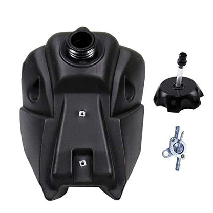 Replacement Plastic Fuel Kit & Gas Tank with Petcock & Cap For KLX110 KX65 DRZ110 Suzuki KLX KX DRZ 65 110 (4Black+3White) - color: 4Black+3White