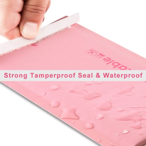 6x10 100% Biodegradable Bubble Mailers,25 Count Pink #0 Compostable Padded Packaging Wrap Envelopes Pouches Eco Friendly Self Seal Bags - color: Pink