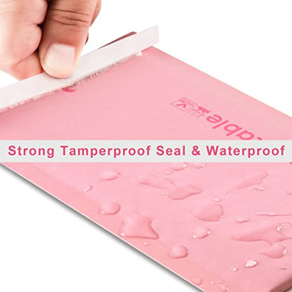 6x10 100% Biodegradable Bubble Mailers,25 Count Pink #0 Compostable Padded Packaging Wrap Envelopes Pouches Eco Friendly Self Seal Bags - color: Pink