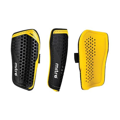 Mitre Unisex Soccer Shin Guards - color: Aircell Pro Black / Yellow, size: X-Small