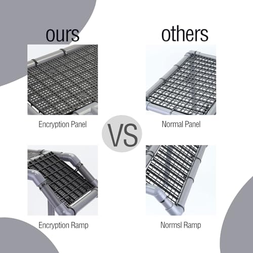 Extra Large Standing Turtle Basking Platform, 13.4" Width Turtle Basking Area with Ramp, DIY Turtle Tank Accessories, PVC Basking Dock for Aquatic Turtles for 75/90/120 Gallon