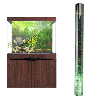 AYNEFY Aquarium Fish Background Poster, Water Grass Aquarium Background Poster PVC Adhesive Background Sticker Wallpaper Poster Aquarium Backdrop Decor (#8) - size: #8