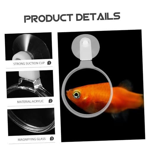 Happyyami 5pcs Betta Fish Glass Cup Acrylic Microscope for Aquarium Plants Ants and Small Animals Easy to Install and Observe Details Your Fish Tank - color: Whitex5pcs, size: 5.50X3.50X0.50CMx5pcs