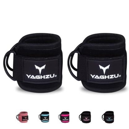 Adjustable Gym Ankle Straps for Cable Machines Women & Men, Glute Kickbacks - color: Black, size: Pair