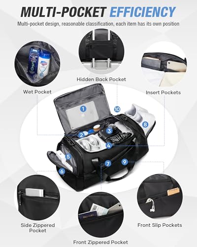 Gym Duffel Bag with Shoe Compartment Convertible 3 in 1 Duffle Bag Backpack