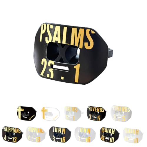 O Shield Vortex Graphic Football Mouth Guard, Psalms 23:1 Black - color: Psalms 23:1 Black