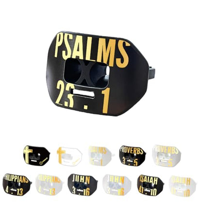 O Shield Vortex Graphic Football Mouth Guard, Psalms 23:1 Black - color: Psalms 23:1 Black