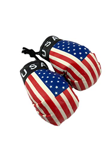 Hanging Car Mirror Mini Boxing Gloves (USA) - color: USA