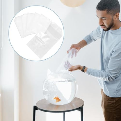 VALICLUD 50pcs Ornamental Fish Packing Bags 20x35x12cm Leak-proof Live Fish Transport Bags with Handle and Elastic Bands for Aquarium and Seafood Shipping