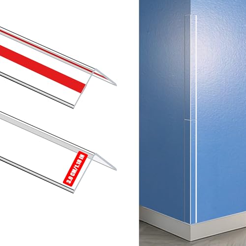 Clear Self-Adhesive Wall Corner Protectors-2 PCS of Corner Guards & Edge Protector for Baby, Furniture, Door, Tables, Cover Sharp Furniture, Easy to Install (3x40.6cm/1.18x16in) - color: Clear, size: 3x40.6cm/1.18x16in