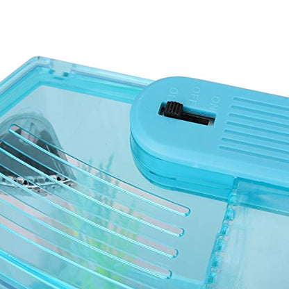 AYNEFY Mini Fish Breeding Box,Aquarium Fish LED Acrylic Three Divisions Small Fishes Isolation Incubator Breeding Hatchery for Guppy Shrimp Fishes (Blue)
