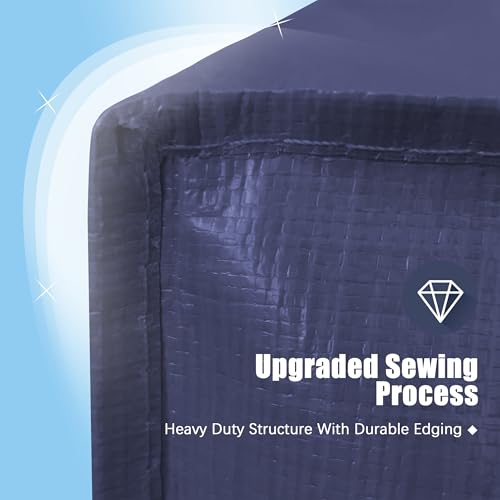 12 Pack Large Strong Moving Bags with Zippers & Carrying Handles - Water-Resistant - Heavy Duty Storage Tote for Space Saving, Fold Flat, Alternative to Moving Box (Blue)