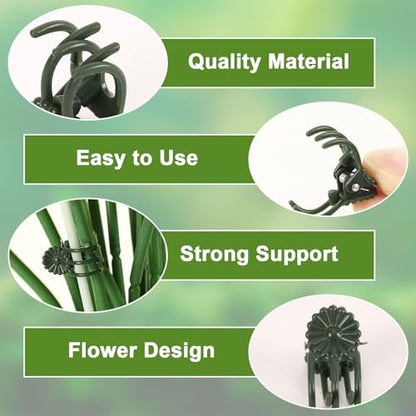 120 Pcs Plant Clips Dark Green Orchid Clips Plant Support Clips for Climbing Plants Garden Clips for Supporting Stems Vines Stalks Grow Upright
