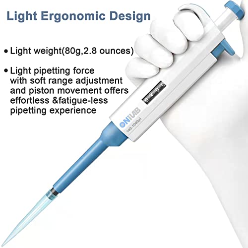 ONiLAB Lab Micropipette, Adjustable Volume Single Channel Pipettors,50-200ul, - style: 50-200ul