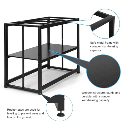 Fish Tank Stand 40 Gallon, Metal Aquarium Stand with Adjustable Shelves, 660 lbs Top Load Capacity, Floor-Protecting Rubber Pads