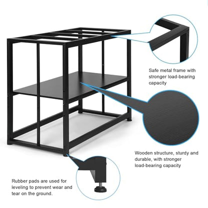 Fish Tank Stand 40 Gallon, Metal Aquarium Stand with Adjustable Shelves, 660 lbs Top Load Capacity, Floor-Protecting Rubber Pads