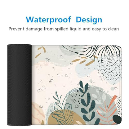 Abstract Boho Desk Mat Gaming Mouse Pad Green Pink XL Mouse Pad Large Mousepad Extended Laptop Keyboard Mat Gaming Desk Pad Mouse Mat Office Computer Keyboard Laptop Home 31.5"x11.8" - color: Abstract Boho_001, size: 11.8" x 31.5"