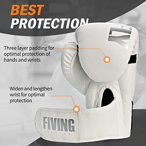 Boxing Gloves for Men Women Adults - color: White, size: 14oz