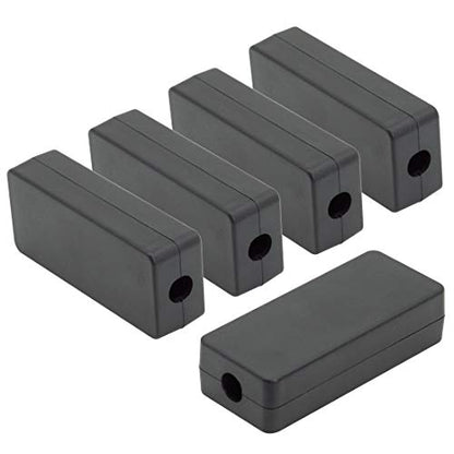 5Pcs ABS Plastic Electrical Project Case Power Junction Box, Project Box Black 2.4 x 1.0 x 0.6 inch (60 x 26 x 16 mm) - size: 2.4" x 1.0" x 0.6"(5pc)