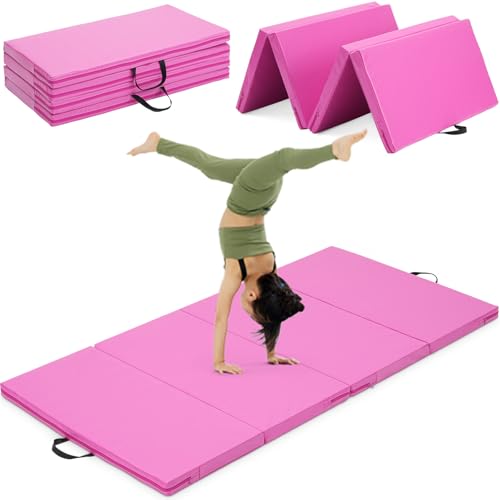 Gymnastics Mat, 3x6FT / 4x8FT 2" Thick Kids' Folding Tumbling Mat - color: 3x6FT-Pink