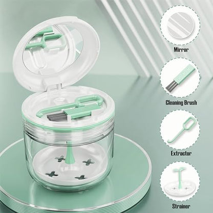 MURRI&MURRDI Retainer Case, Denture Bath Box with Strainer Basket, Mouth Guard Case, Braces Cleaner Cup Cute Denture Holder Retainer Storage Soak Container for Travel (White) - color: White