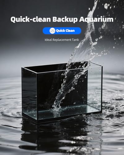 5 Gallon Fish Tank 4.8 Gallon, Small Aquarium Fish Bowl Ultra Clear Rimless Design for Betta Goldfish Snails Shrimp Aquatic Planting - color: Black, size: 4.8 Gallon