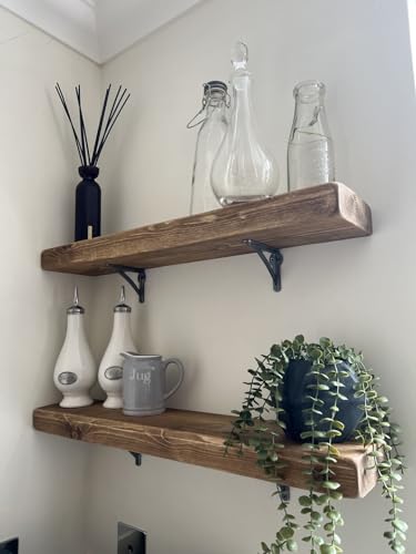 STYLENT Decor Decorative Brass Shelf Bracket, Heavy Duty and Antique Shelf Bracket for Shelving Modern L Shaped Design (Pack of 1) ( Black, 4.5 Inches)