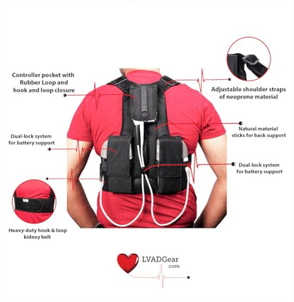 LVAD Active Pack – Posture-Correcting LVAD Support Vest | Comfortable and Functional for Active Lifestyles (Small/Medium) - size: Small/Medium