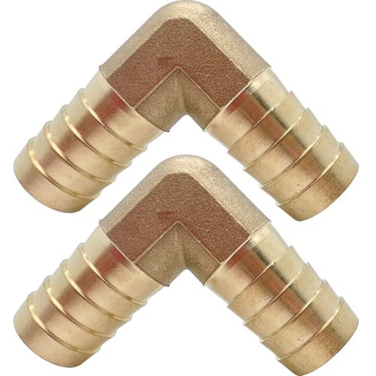 2pcs Brass Hose Barb Fitting 1/2" x 1/2" Barbed 90 Degree Elbow Connector L Right Angle by CX WONDERLAND - size: 1/2" Hose Barb