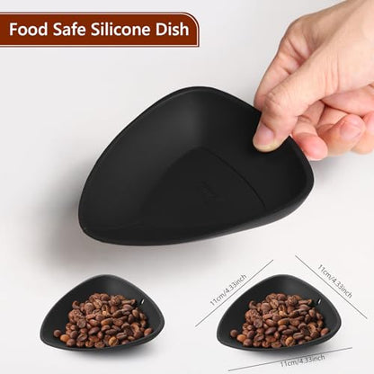 Bincoo Flexible Silicone Coffee Bean Dosing Cup, 2 Pack Weigh Boat Container, No Mess Pouring, Compatible as a Weighing Tray, Coffee Bar Espresso Accessories