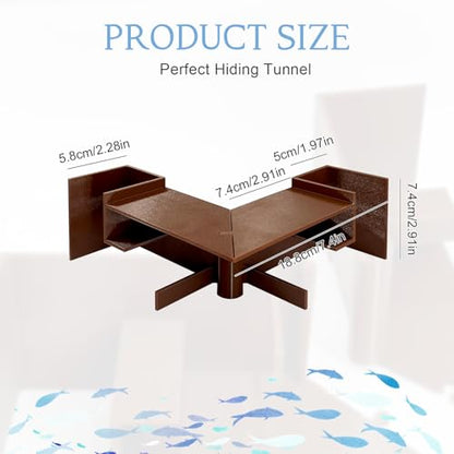 Aquarium Cave - Fish Fish Habitat Tunnel Decor for Shrimp Hideout and Betta Fish, Underwater Maze Tunnel Aquatic Decorations, Fish Habitat Accessories for Aquariums
