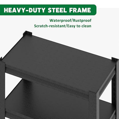 20-30 Gallon Fish Tank Stand - Metal Aquarium Stand with Adjustable shelf, Heavy Duty Fish Tank Table/ 3-Layer Storage Design for Home Office, 400 LBS Capacity, Tank Not Included (Black) - color: Black