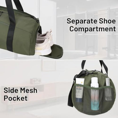 BESMART Gym Bags for Men with Side Pocket,38L Large Sports Gym Duffle Bag | Adjustable Strap&Shoe Compartment, Waterproof, Spacious, Wet Pocket, Durable Duffel Bag for Gym,Travel, Fitness,Olive Green - color: Olive Green With Tpu Pocket