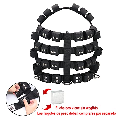 Weighted Tactical Dog Vest, No Pull Harness Symmetric Weight Pockets for Muscle & Weight Loss, Fit Pitbull GSD Husky, Heavy Nylon Service Harness Black - size: Dog's Waist 36.0"-43.0" | VEST ONLY