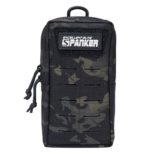 EXCELLENT ELITE SPANKER Tactical MOLLE Pouch EDC Utility Pouches Gadget Organizer Phone Holder Waist Bag Tool Pouch - color: Multicam Black