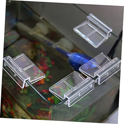 Happyyami 10pcs Acrylic Fish Tank Cover Holder Support Bracket Practical Aquarium Rack for Tanks