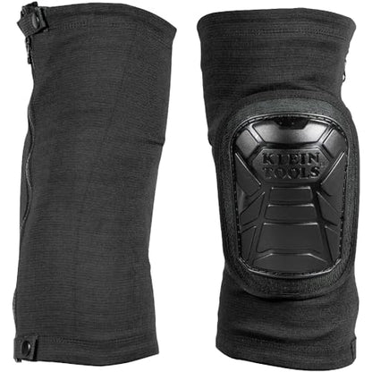 Klein Tools 60630 Tough-Flex Knee Sleeves for Work, Construction, Low-Profile Sleeve with Zipper, Gel-Like Foam, Black, L/XL - size: L/XL