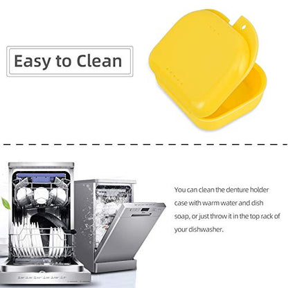 Annhua Retainer Case with Vent Holes Mouth Guard Case, Retainer Box Orthodontic Aligner Holder Slim Portable Dental Storage Container - Yellow - color: yellow