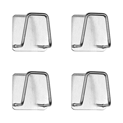 Pot Lid Holder, 2 Pairs of Wall Mount Pot Lid Organizer,304 Stainless Steel Self Adhesive Cabinet Door Pot Lid Holder Rack for Kitchen Wall Mount,Freely Adjustable Length - color: Silver