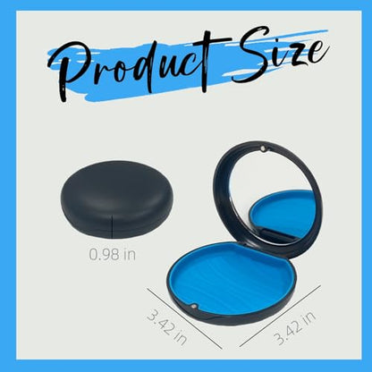 2 Pack Aligner Case with Mirror, Retainer Case for Invisalign - color: 2pcs Black Outside Blue Silicone