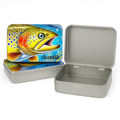 Aventik Fishing Tackle Tin Box Fish Tools Gift 3 Pack or 6 Pack Metal Storage Case for Fishing Hooks Lures Wet & Dry Flies Storage Tackle Organizer for Anglers and Outdoor Travel（3pc) - style: 3pc