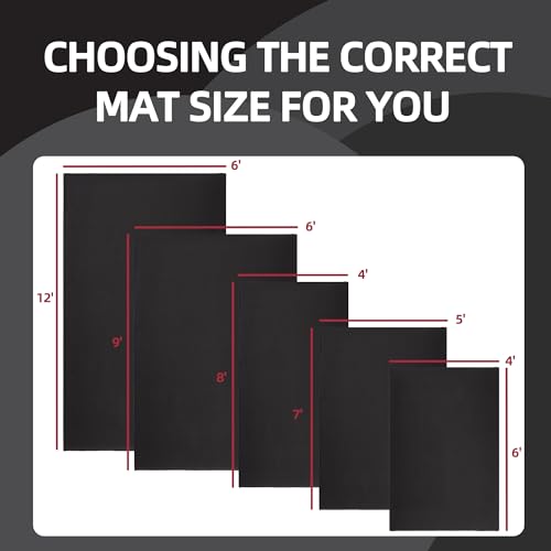 Fitvids High Density 1/4-Inch Thick Gym Equipment Mat, Non-Slip Floor Protection for Heavy Exercise, Treadmill and Bike Mat in Multiple Sizes - size: 96"L x 48"W x 0.3"Th