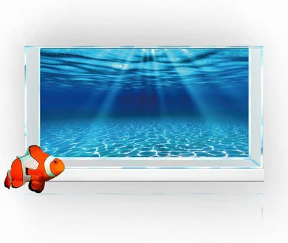 Natural Undersea Aquarium Background, Underwater Ocean Sunlight Fish Tank Background 72X24IN with 8 EVA Double-Sided Tape - color: Ocean, size: 72X24in/180X60cm